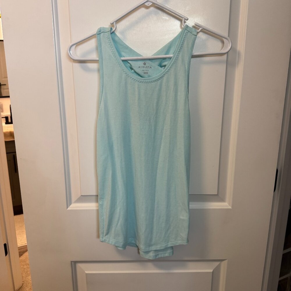 Athleta Light Blue Criss Cross Back Tank Top Size XXS